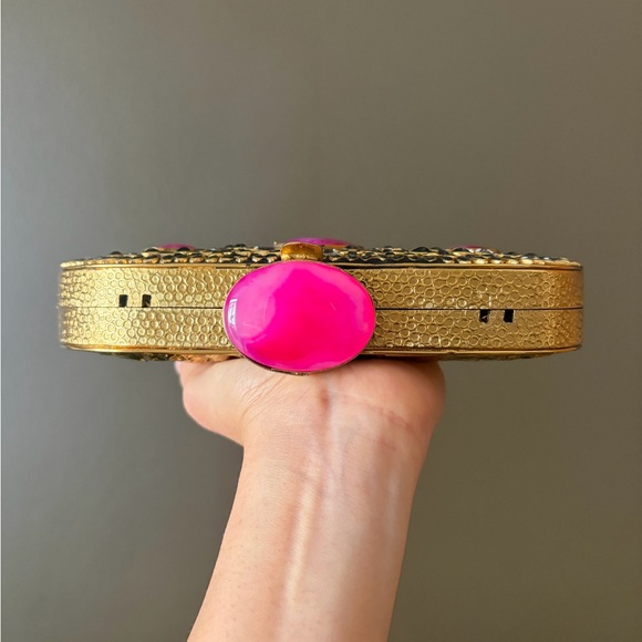 Elegant Pink and Gold Clutch
